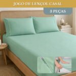 Kit Cama Casal 3 Pecas Micropercal 400 Fios Com Elastico Fronhas Ponto Palito Toque Macio Sedoso E Premium