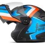 Capacete Robocop Stronger Faster Gladiator Etceter Fosco Cor Azul/Laranja Tamanho do capacete 62