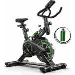 Bicicleta Ergométrica Fitness Para Cardio E Musculação Com Base Cor Preto E Verde 6kg Inercia Marca Sevenfit