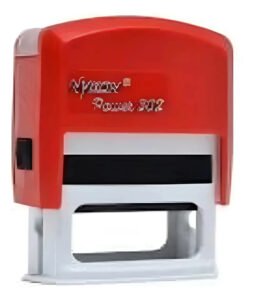 Carimbo Automatico Personalizado Nykon 302 (em 1 Dia ) Tinta Preto Exterior Vermelho