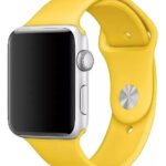 Pulseira Silicone Amarelo Compatível Apple Watch 42 44 45mm Importados