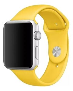 Pulseira Silicone Amarelo Compatível Apple Watch 42 44 45mm Importados