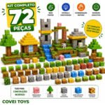 Kit 72 Blocos Magnéticos Construção Imã Montar Empilhamento Cubo Infantil Brinquedo Educativo Covei Toys