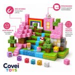 Kit 192 Blocos Imã Magnéticos Construção Tipo Minecraft Montar Empilhamento Cubo Infantil Brinquedo Educativo Menina Covei Toys