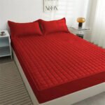 Capa Protetora Colchão Box Solteiro Matelado Impermeável Vermelho Liso Solteiro