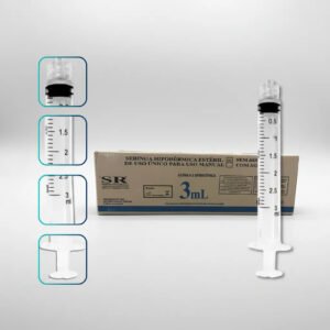 Seringa 3ml Descartável Luer Lock Bico Rosca Capacidade Em Volume 3 Ml Pacote Kit 100 Unidades
