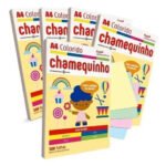 Papel Sulfite A4 Chamequinho Pacote 100 Folhas Sortidas Cor Amarelo/Azul/Rosa/Verde
