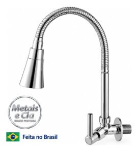 Torneira Para Cozinha Gourmet Flexivel Cone Cromada Bica Para Cozinha Flexivel