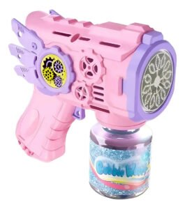 Brinquedo Bubble Gun Maquina Arminha Pistola Bolha De Sabão Infantil Cor Rosa