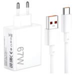 Carregador Turbo usb c 67w (fonte + Cabo) Branco
