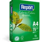Pacote Com 500 Folhas Papel Verde A4 Sulfite 75g Report