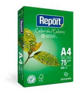 Pacote Com 500 Folhas Papel Verde A4 Sulfite 75g Report