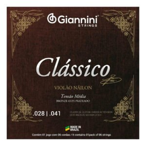 Jogo De Cordas Violão Náilon Giannini Clássico Tensão Média