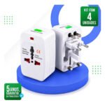 Kit 4 Adaptadores De Tomada Universal Para Viagem Internacional Bivolt 110/220v Compatível Com +150 Países Eua Europa Reino Unido Austrália Japão Adaptador Universal De Energia Portátil Samzhe