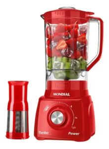Liquidificador Premium Turbo Power Mondial 3 Velocidades Vermelho
