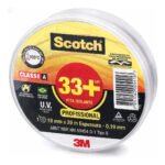 3M 33+ Cor Preto Fita Isolante Scotch 19mm Com 20m