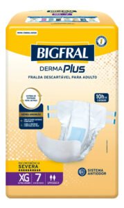 Fralda Geriátrica Bigfral Plus Tamanho XG Com 7 Tiras