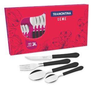 Jogo De Talheres Leme 24 Pçs Faqueiro Preto – Tramontina