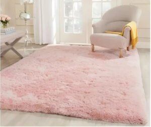 Tapete 2,00×1,50 Peludo Felpudo Sala E Quarto Cores Cor Rose Desenho Do Tecido Pelo Alto