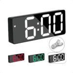 Relógio Despertador Led Para Quarto Alarme Data Temperatura Cor Branco Led Verde
