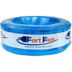 Fio elétrico flexível 2,5mm azul 50m 750v cobertura resistente instalação segura prática