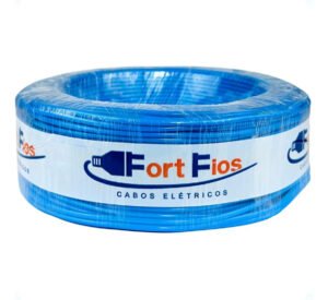 Fio elétrico flexível 2,5mm azul 50m 750v cobertura resistente instalação segura prática