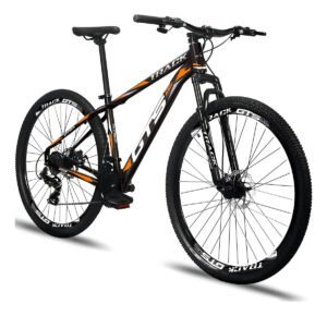 Bicicleta Aro 29 Gts Pro M5 Track 21 Marchas Câmbio Indexado Cor Preto E Laranja Tamanho Do Quadro 17