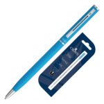 Caneta Crown Esferografica Hawai + Carga Extra E Estojo * Tinta Azul Exterior Azul-claro