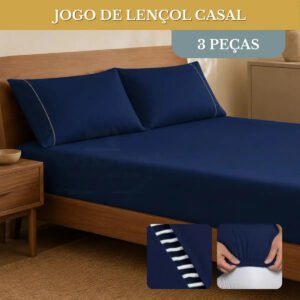 Jogo De Lencol Casal 3 Pecas Micropercal 400 Fios Com Elastico Fronhas Ponto Palito Toque Macio Acetinado Premium