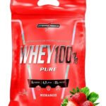Top Whey 100% Hiper Pure 907g Isolada Concentrada – Refil Sabor Morango