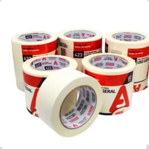 Kit 10 Fita Crepe Uso Geral 48mm x 50m 423 Adere Cor Bege Liso