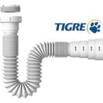 Sifão Sanfonado Ajustável Flexível Multiuso Universal Branco Tigre Ideal Torneiras Pias Lavatórios