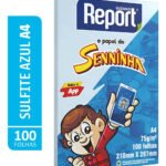 Papel Report Sulfite Senninha – A4 75g – Colorido – 100 Fls Azul-celeste