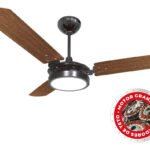 Ventilador de Teto Ventex Valen LED 3 Pás Preto Mogno 150W