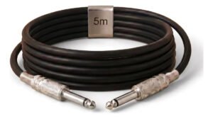 Cabo de Áudio Mono P10 para P10 5 Metros Profissional Conectores Metálicos Reforçados Alta Resistência Transmissão Estável Som de Qualidade para Instrumentos Amplificadores e Mesas Brasiliana Tech
