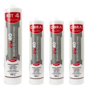 Kit 4 Unid Selante Poliuretano Pu 40 Cibra Flex Cinza Pu40 Mais Vendido