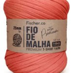 Fio De Malha Premium Fischer Para Crochê Artesanato Cor Hibisco