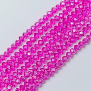 Fio De Cristal Pink Transparente 6mm Umbanda E Candomble Comprimento 40 Cm Cor Fúcsia Diâmetro 6 Mm