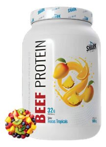 Whey Beef Protein Zero Lactose 900g Shark Pro Sabor Frutas Tropicais