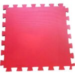 Tatame Eva Liso Vermelho de 100×100 cm com 1 cm de Espessura e Bordas