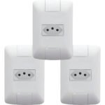 Kit 3 Tomadas Simples 20a 4×2 Aria Tramontina Conj Embutir