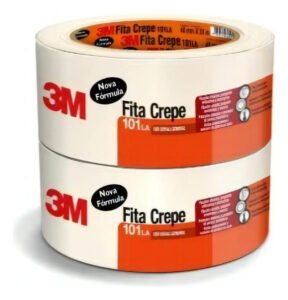 Kit 2 Fita Crepe Adere Larga Uso Geral E Pintura 48mm X 50m Cor Branco