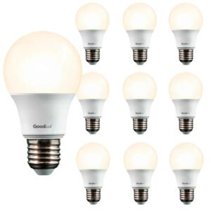 Kit 10 Lampada Branco Quente 9w Bulbo Amarela 3000k Bivolt 110v 220v Goodlux