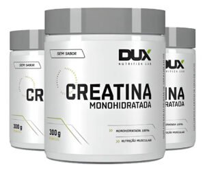 Kit 3x Creatina Monohidratada 100% Pura 300g – Dux Nutrition Sabor Without Flavor