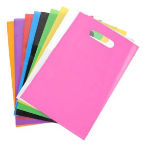 Kit 100 Un Sacolas Plásticas Boca Palhaço 30×40 Alça Vazada Cor Rosa