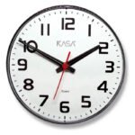 Relogio De Parede Analogico 30cm Preto Branco Redondo Quartz Preto Branco