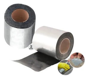 2 Mantas Asfáltica Aluminizada Telhado Auto Adesiva 20cmx10m