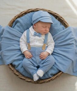 Saída De Maternidade Menino 100% Algodão Arthur Azul Celeste 0 A 3 Meses